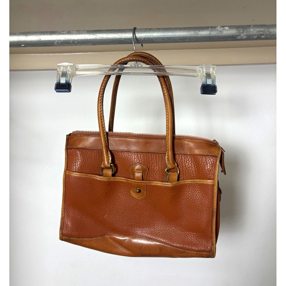 Dooney & Bourke Brown Pebbled Satchel Top Handle all weather leather vintage